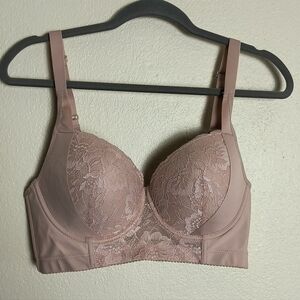 Blush Lace Underwire Push Up Bra 36D/80D Comfort Support